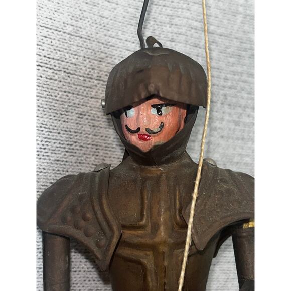 VTG Italian Marionette | Roman Soldier | Brass Plastic Wood | Hand Painted Face - Picture 3 of 7